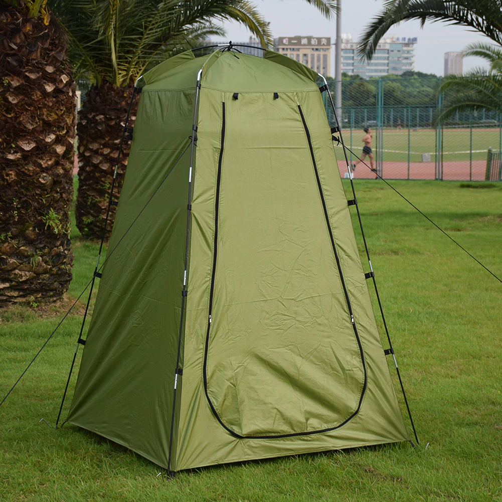 Cheap Goat Tents Dual Layer Waterproof Anti UV Tourist Tents Beach Changing Fitting Room Windbreak Outdoor Camping Shower Bathing Tent Tents 